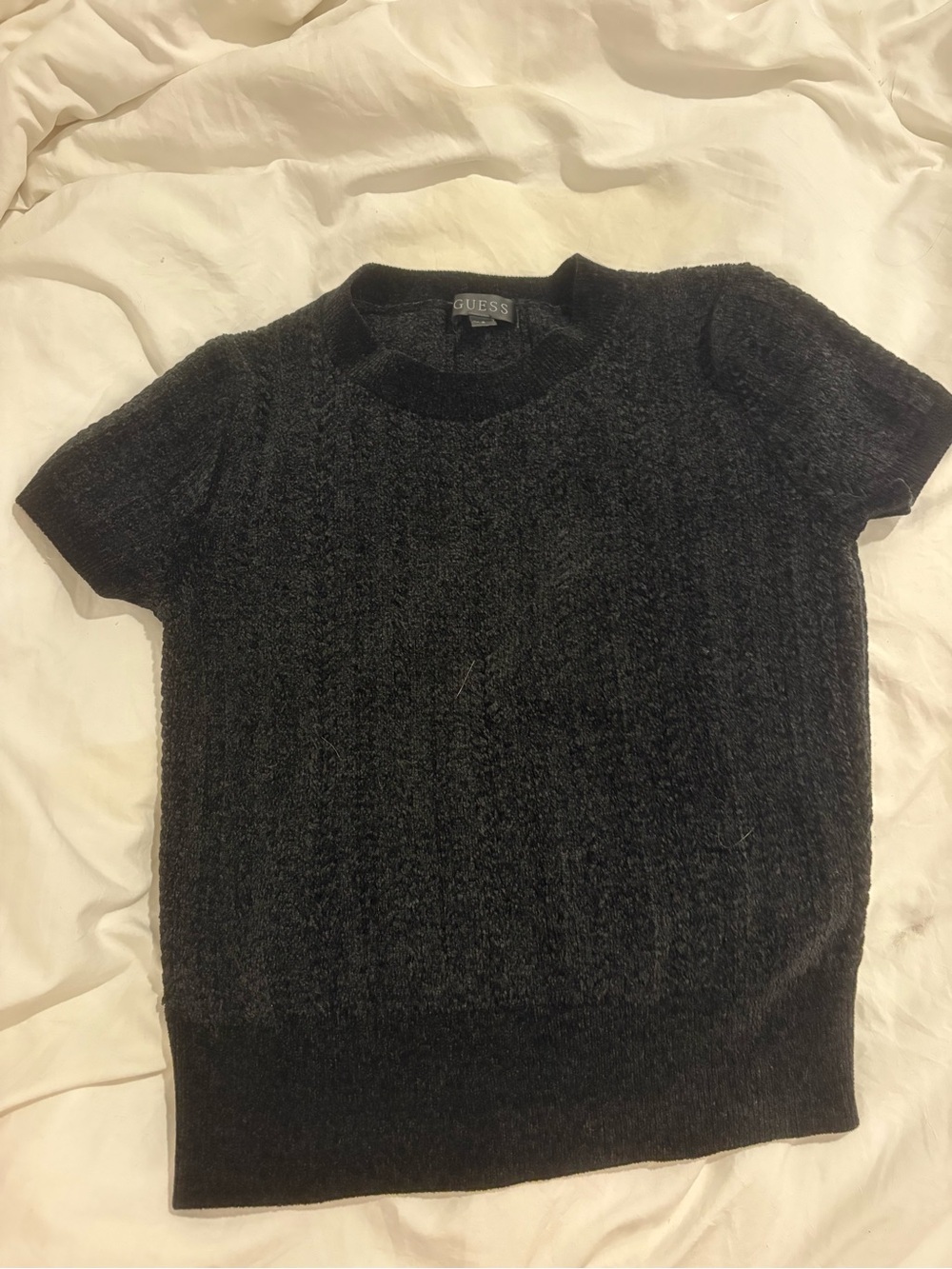 GUESS Black Short-Sleeve Knit Top
